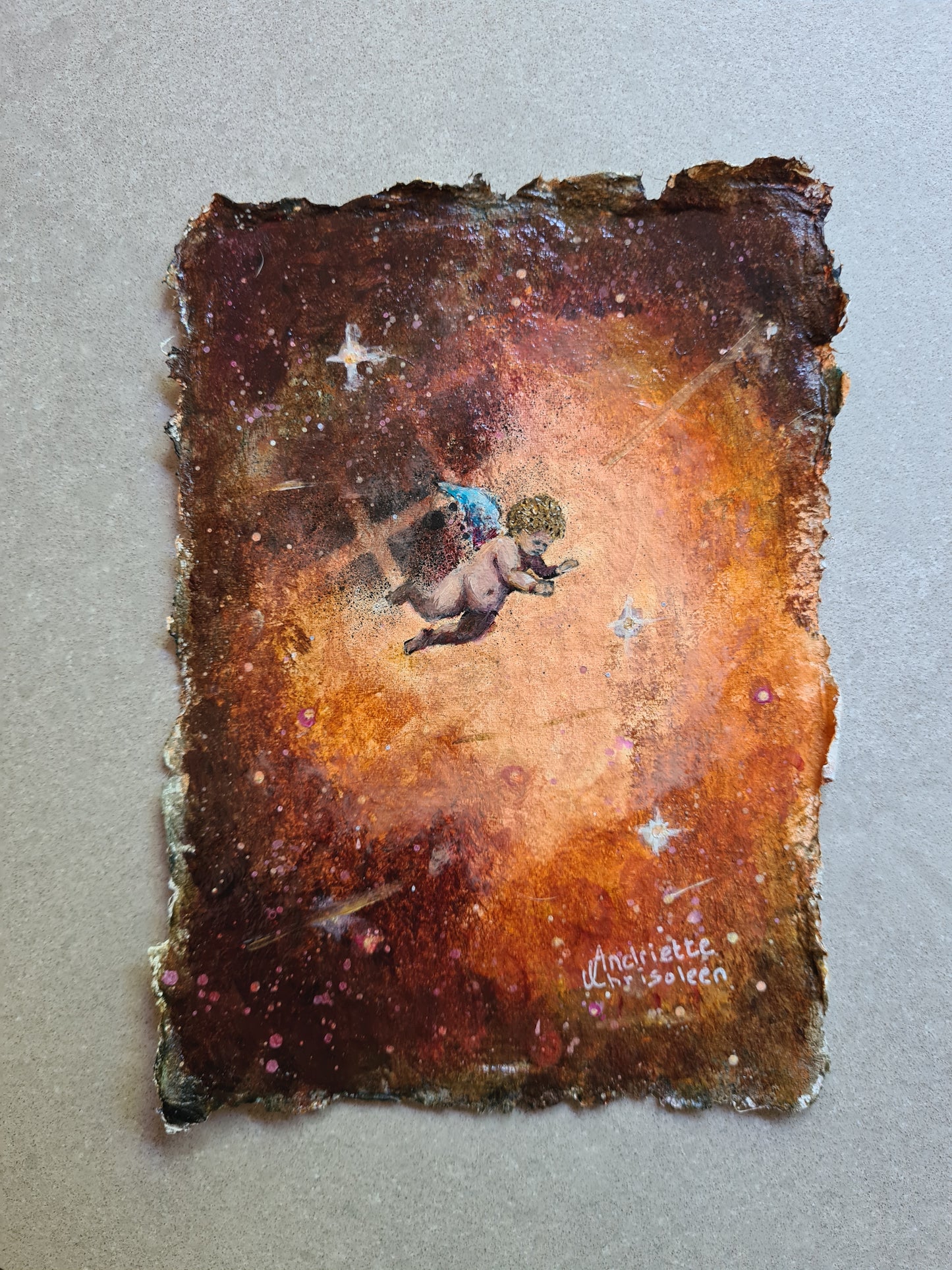 CHERUB MINI PAINTINGS | 12X16CM | COTTON RAG PAPER