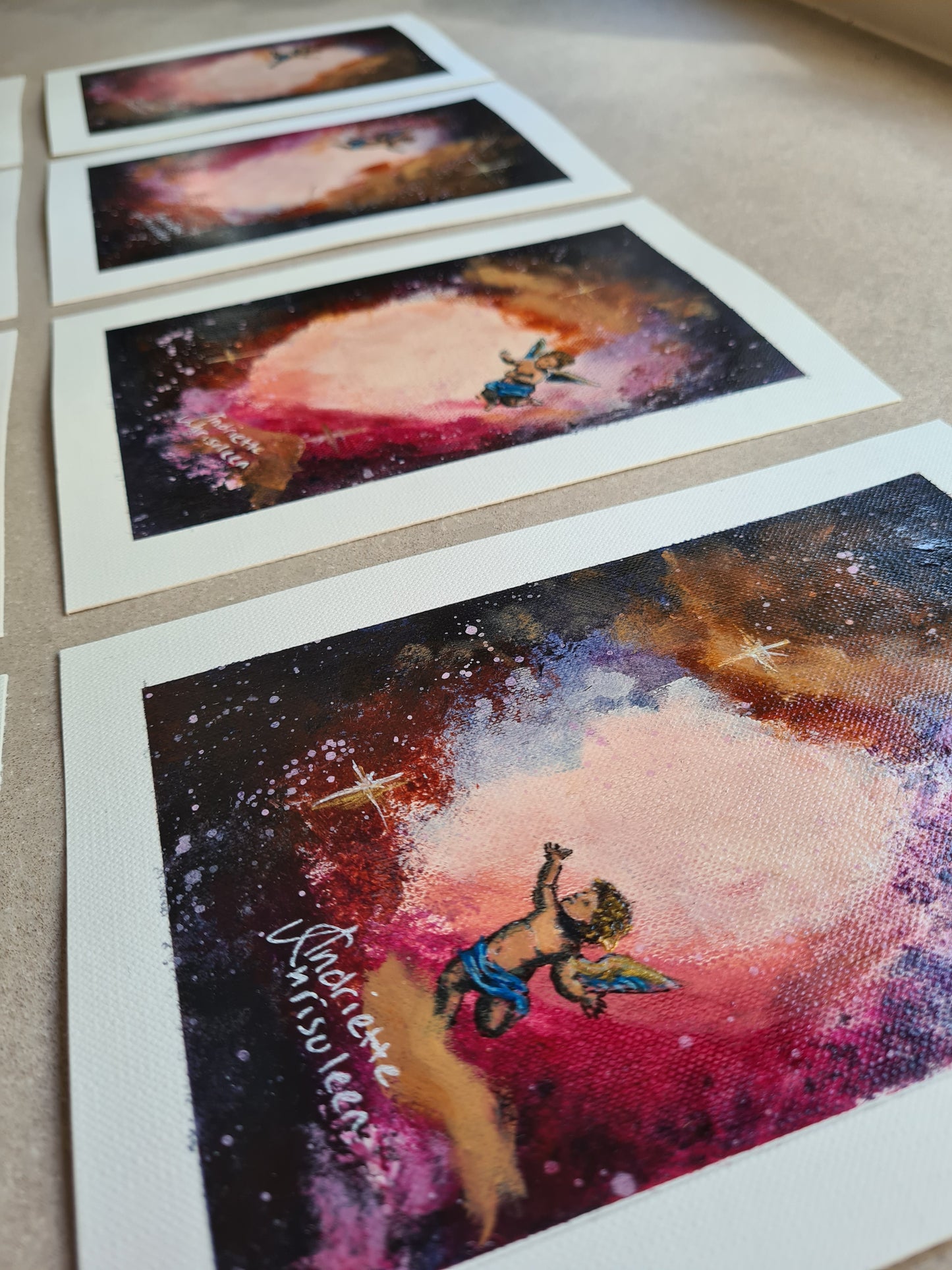 CHERUB MINI PAINTINGS | 10X15CM | OIL PAPER
