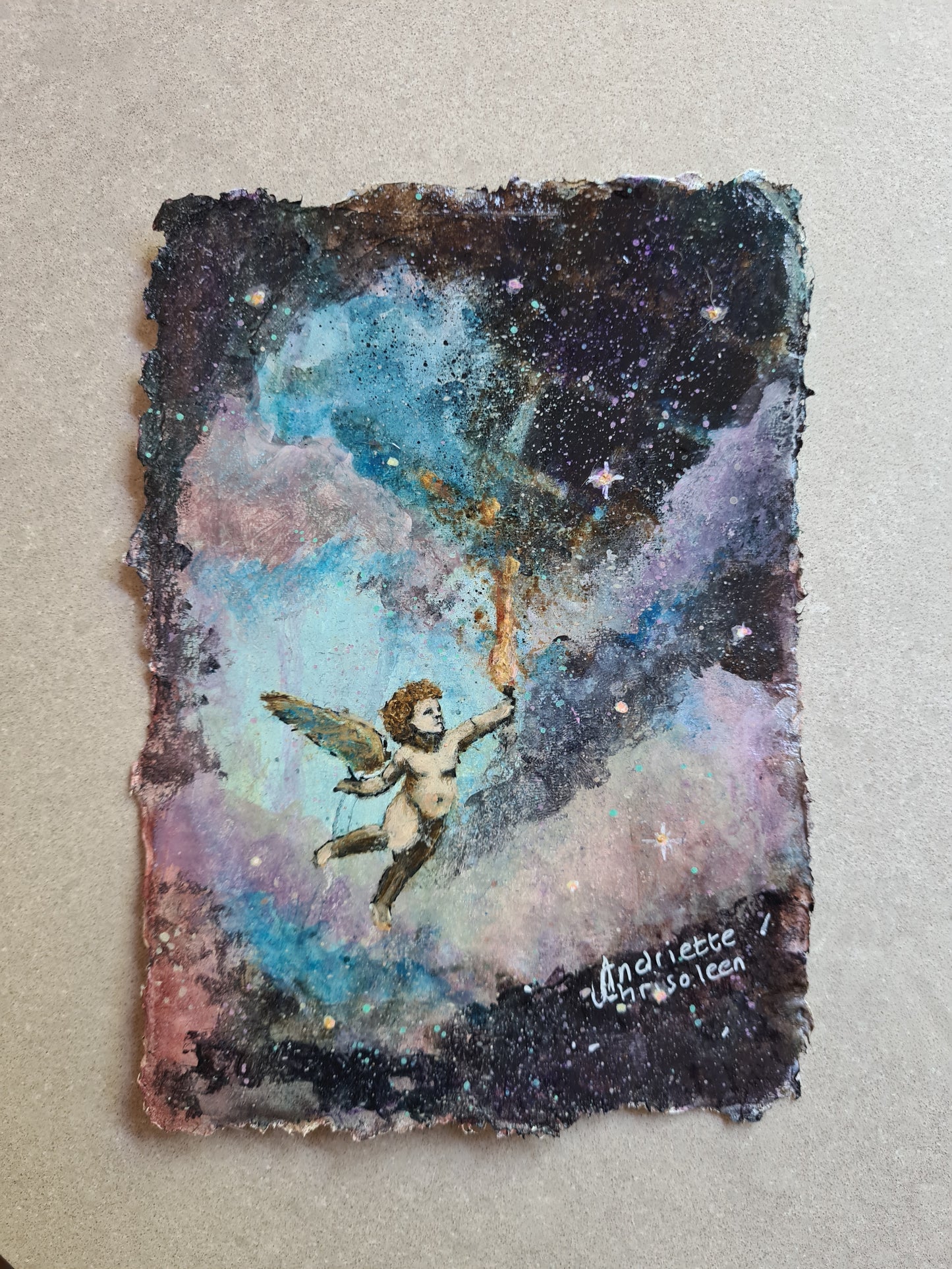 CHERUB MINI PAINTINGS | 12X16CM | COTTON RAG PAPER