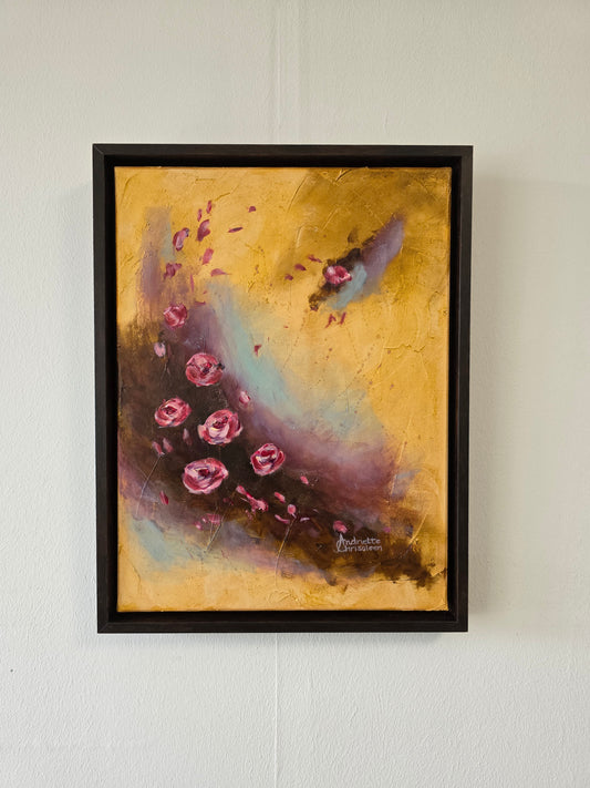GOLDEN PETALS | 30X40CM | FRAMED CANVAS