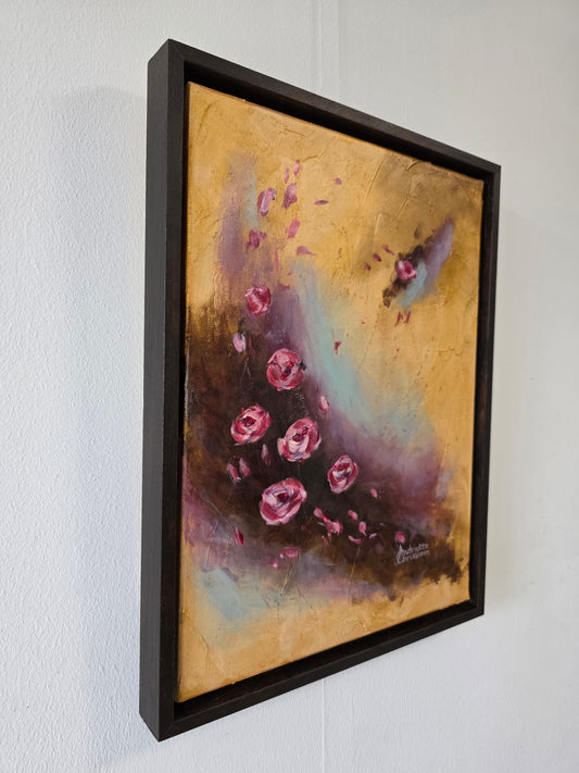 GOLDEN PETALS | 30X40CM | FRAMED CANVAS