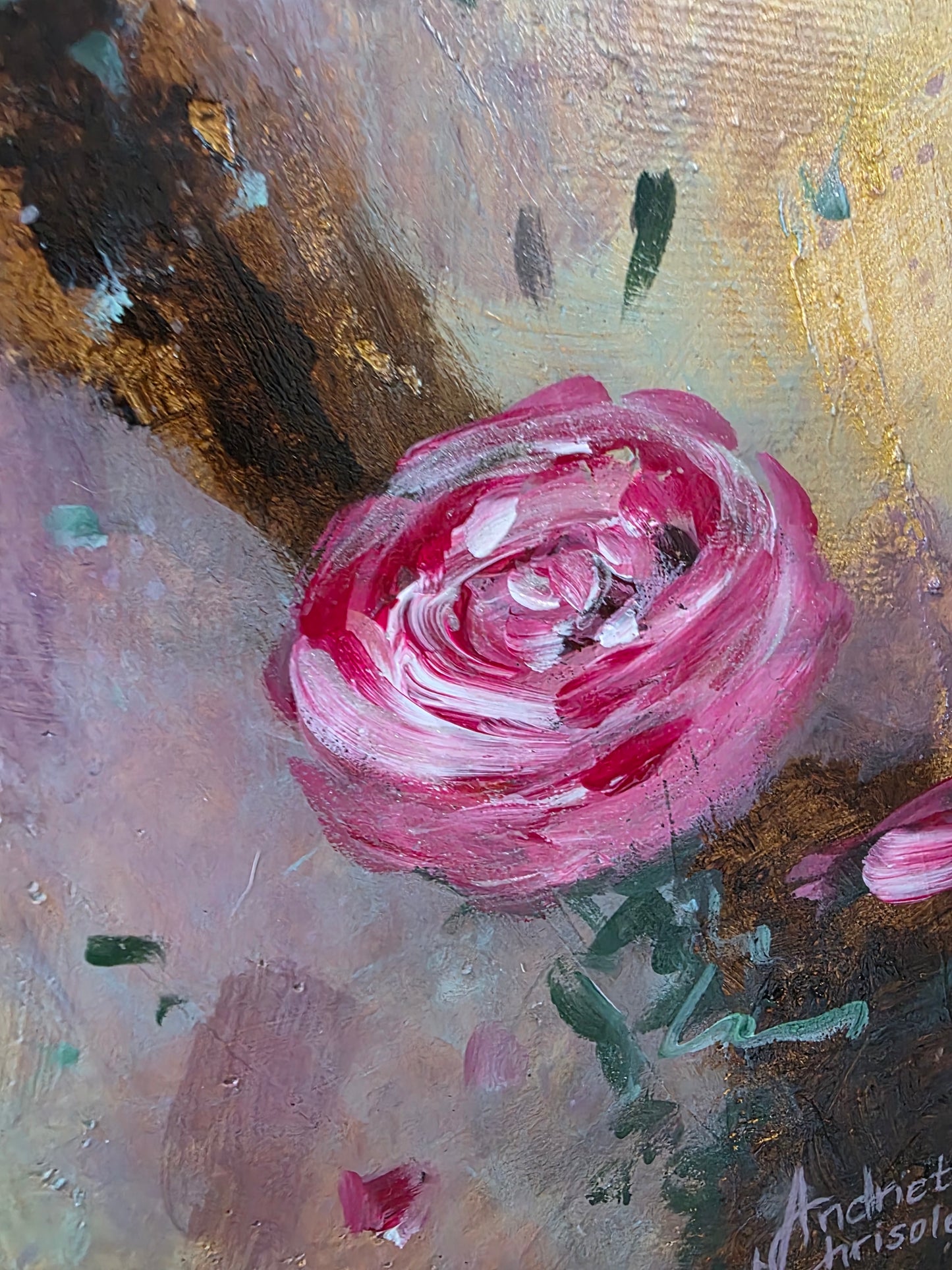 GOLDEN ROSES | 30X40CM | FRAMED CANVAS