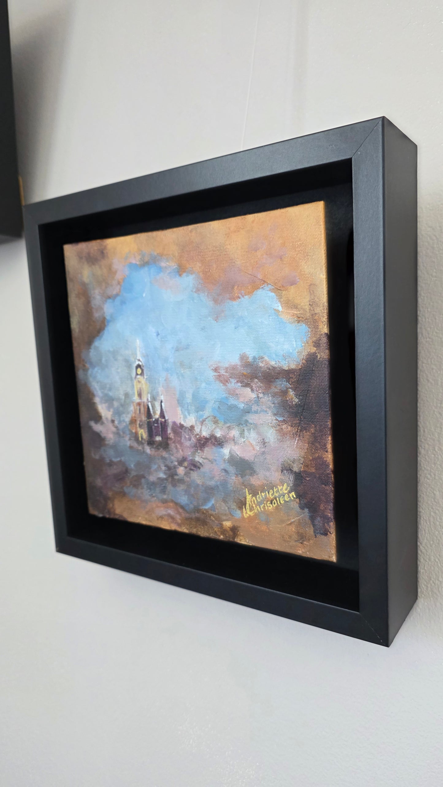 DELFT I: MORNING VEIL | 20X20CM | FRAMED CANVAS BOARD