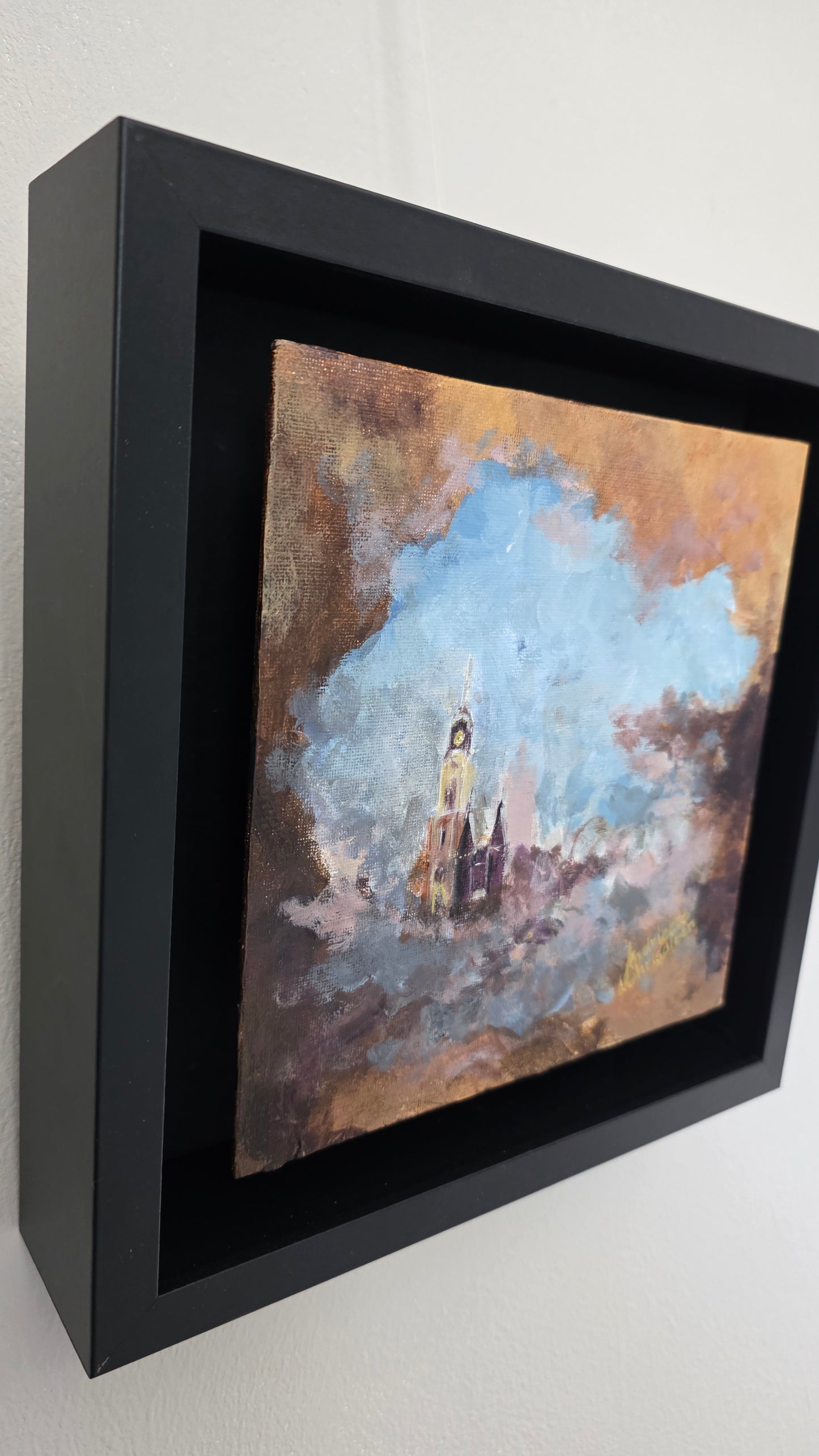DELFT I: MORNING VEIL | 20X20CM | FRAMED CANVAS BOARD